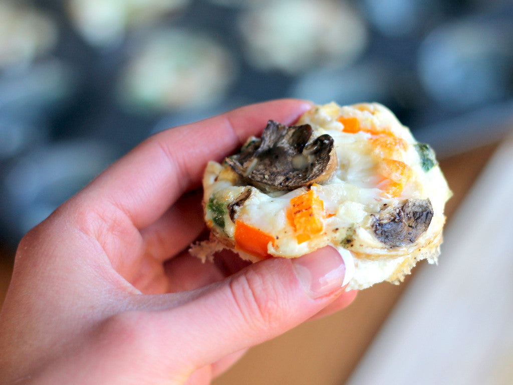 Cheesy Egg White Veggie Breakfast Muffins {low carb, gluten free}